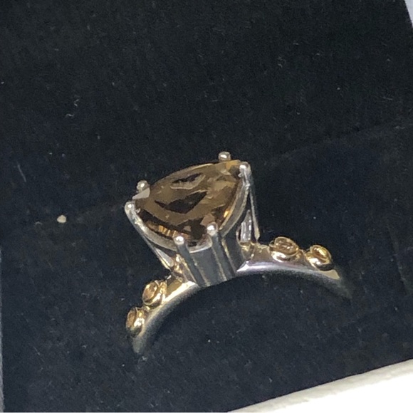 Pandora Smokey Quartz 14k & 925 Ring - Picture 5 of 10